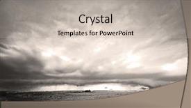  Presentation with stormy sky and dark clouds - PPT theme with grassland and stormy rainy sky background and a mint green colored foreground