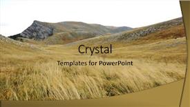  Presentation with mountains - Beautiful presentation theme featuring grassland on mountains in autumn backdrop and a yellow colored foreground