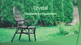  Presentation with grass - Slide set enhanced with grassy - comfortable chair on grass lawn background and a ocean colored foreground