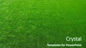  Presentation with area - Audience pleasing theme consisting of grassy area - background of a green grass backdrop and a forest green colored foreground