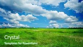  Presentation with beautiful nature - Slides featuring grassy meadow - beautiful nature landscape background and a forest green colored foreground