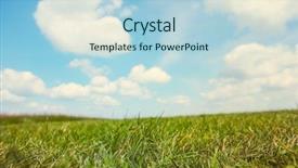  Presentation with field - Slide deck having grassy field on a sunny background and a light blue colored foreground