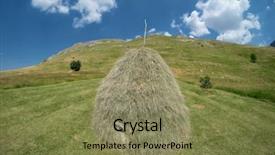  Presentation with peninsula plateau - Beautiful theme featuring grassy meadow - haystack in lukavica plateau montenegro backdrop and a violet colored foreground