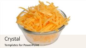  Presentation with cheddar - Slides enhanced with grated cheddar cheese in bowl background and a coral colored foreground