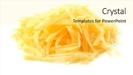  Presentation with white cheese - Slide deck consisting of grated cheese isolated on white background and a blonde colored foreground
