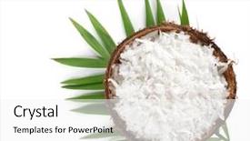  Presentation with coconut shell - Presentation design with grated coconut in shell background and a white colored foreground