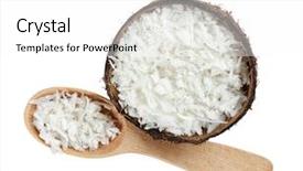  Presentation with coconut shell - Colorful PPT theme enhanced with grated coconut in shell backdrop and a white colored foreground