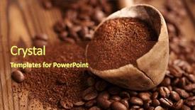  Presentation with coffee beans - Slides consisting of grated coffee in spoon background and a tawny brown colored foreground