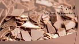  Presentation with chocolate - PPT theme having grated-dark-chocolate-chocolate-flakes background and a coral colored foreground
