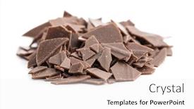  Presentation with white chocolate - Theme featuring grated-dark-chocolate-chocolate-flakes background and a white colored foreground