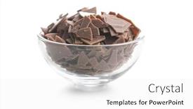  Presentation with dark homemade chocolate bars - Amazing slides having grated-dark-chocolate-in-bowl backdrop and a white colored foreground