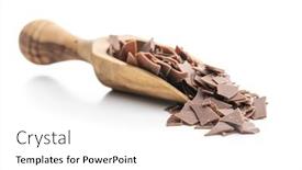  Presentation with white chocolate - Beautiful slides featuring grated-dark-chocolate-in-wooden backdrop and a white colored foreground