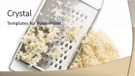  Presentation with root - PPT layouts featuring grated horseradish root on white background background and a white colored foreground