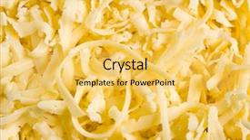  Presentation with cheese - Theme having grated pizza cheese mozarella close background and a yellow colored foreground