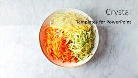 Presentation with carrots - Amazing presentation design having grated-potatoes-zucchini-and-carrots backdrop and a light gray colored foreground