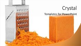  Presentation with cheddar - Cool new PPT layouts with grated red leicester cheddar cheese backdrop and a white colored foreground