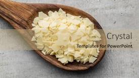  Presentation with white chocolate - Theme with grated-white-chocolate-chocolate-flakes background and a coral colored foreground