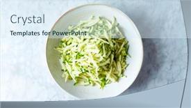  Presentation with ceramic - Beautiful theme featuring grated-zucchini-in-a-ceramic backdrop and a sky blue colored foreground