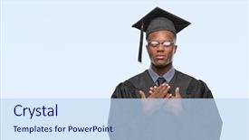  Presentation with ophthalmoscope african american models - Slides with grateful gesture on face health background and a  colored foreground