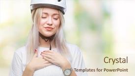  Presentation with health security - Beautiful presentation featuring grateful gesture on face health backdrop and a cream colored foreground