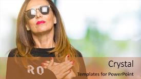  Presentation with chest - Colorful presentation design enhanced with grateful gesture on face health backdrop and a  colored foreground