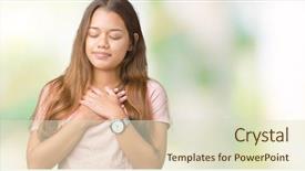  Presentation with babymental health - Beautiful slide deck featuring gratefull - young beautiful brunette woman wearing backdrop and a coral colored foreground