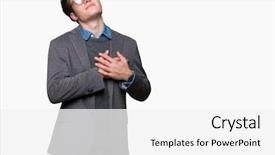  Presentation with chest - Cool new slide deck with grateful gesture on face health backdrop and a white colored foreground