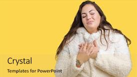  Presentation with coat horse cow camel sheep offspring - Presentation design consisting of grateful gesture on face health background and a yellow colored foreground