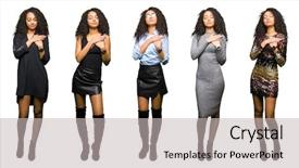  Presentation with hands and face - Slide set with gratefull - collage of young woman wearing background and a light gray colored foreground