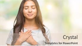  Presentation with arab - Cool new PPT theme with gratefull - young beautiful arab woman backdrop and a lemonade colored foreground