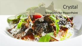  Presentation with haute cuisine - Presentation consisting of gratefulness - haute cuisine restaurant dish background and a mint green colored foreground