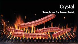  Presentation with frame of fire and burning - Cool new theme with gratefulness - sausages on the burning grill backdrop and a black colored foreground