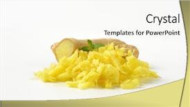  Presentation with ginger - Slide set having gratefulness - whole and grated fresh ginger background and a cream colored foreground