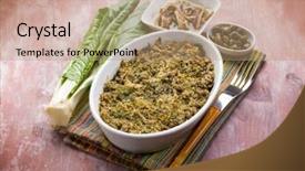  Presentation with swiss chard - Cool new presentation theme with gratin of swiss chard anchovies backdrop and a coral colored foreground