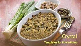  Presentation with swiss chard - Amazing presentation theme having gratin of swiss chard anchovies backdrop and a tawny brown colored foreground