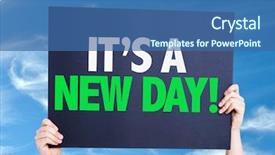  Presentation with gratitude - Presentation design consisting of attitude gratitude - it's a new day card background and a ocean colored foreground