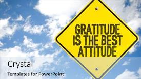  Presentation with attitude - Audience pleasing presentation theme consisting of gratitude is the best attitude backdrop and a light blue colored foreground