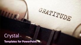  Presentation with gratitude - Audience pleasing PPT theme consisting of gratitude-word-written backdrop and a wine colored foreground