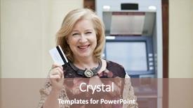  Presentation with machine shop - PPT layouts enhanced with gratuity - mature blonde woman with credit background and a coral colored foreground