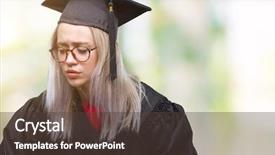  Presentation with stomach disease - Colorful slide deck enhanced with grauaite medical education - young blonde woman wearing graduate backdrop and a  colored foreground