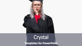  Presentation with illness - Amazing PPT layouts having grauaite medical education - young blonde woman wearing graduate backdrop and a gray colored foreground