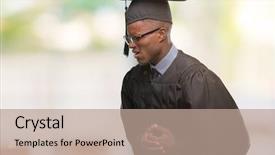  Presentation with stomach disease - Slides enhanced with grauaite medical education - young graduated african american man background and a  colored foreground