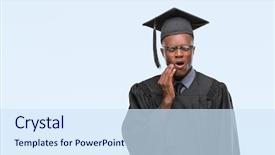  Presentation with african american dental - PPT layouts having grauaite medical education - young graduated african american man background and a sky blue colored foreground