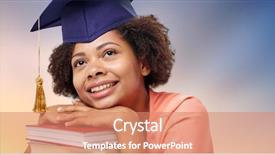  Presentation with knowledge - PPT theme having grauaite univrsity - education school knowledge and graduation background and a coral colored foreground