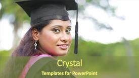  Presentation with indian - Colorful presentation design enhanced with grauaite univrsity - young asian indian female smiling backdrop and a tawny brown colored foreground
