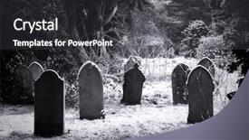  Presentation with white snow - Presentation theme having grave stones in the snow background and a dark gray colored foreground