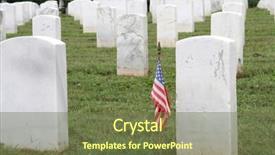  Presentation with american flag - Amazing slide deck having grave with an american flag backdrop and a  colored foreground