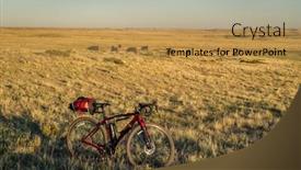  Presentation with bike - Presentation theme featuring gravel-bike-on-a-trail background and a yellow colored foreground
