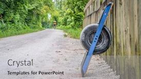  Presentation with trail - Colorful slide set enhanced with gravel-bike-trail-with-one backdrop and a light gray colored foreground