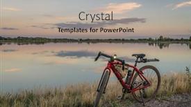  Presentation with dirt bike - Slide deck having gravel-bike-with-head background and a coral colored foreground